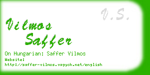 vilmos saffer business card